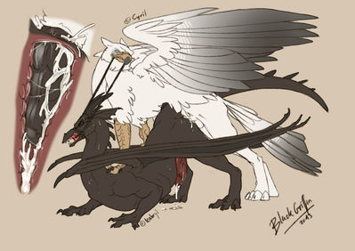 Gryphon Breeds A Dragon
art by blackgriffin
Keywords: dragon;gryphon;feral;male;M/M;penis;anal;from_behind;internal;spooge;bondage;blackgriffin