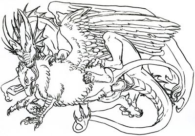 Dragon Mating With A Gryphon
art by evenfall
Keywords: dragon;gryphon;feral;male;M/M;penis;anal;spoons;evenfall