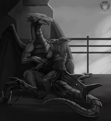 Calamity and Wyrdra
art by bl_darksoul
Keywords: robot;protogen;dragon;male;female;feral;anthro;M/F;penis;cowgirl;vaginal_penetration;bl_darksoul