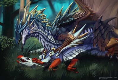 Mystery Forest
art by bl_darksoul
Keywords: dragon;dragoness;male;female;feral;M/F;penis;missionary;vaginal_penetration;bl_darksoul