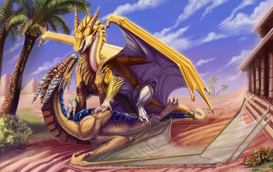 Oasis Rides (alt)
art by bl_darksoul
Keywords: dragon;dragoness;male;female;feral;M/F;penis;cowgirl;vaginal_penetration;ejaculation;spooge;bl_darksoul