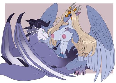 Queen of Dragons (Yu-Gi-Oh)
art by blithedragon
Keywords: anime;yu-gi-oh;queen_of_dragons;saffira;dragon;male;feral;dragoness;female;anthro;breasts;M/F;penis;cowgirl;vaginal_penetration;spooge;blithedragon