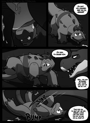 Project Geeker Comic 11
art by blitzdrachin
Keywords: comic;cartoon;project_geeker;dinosaur;theropod;tyrannosaurus_rex;trex;ankylosaurus;noah;geeker;male;anthro;M/M;penis;suggestive;spooge;blitzdrachin