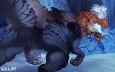 Anjanath
art by blown-ego
Keywords: videogame;monster_hunter;dinosaur;theropod;tyrannosaurus_rex;trex;anjanath;male;feral;solo;penis;blown-ego