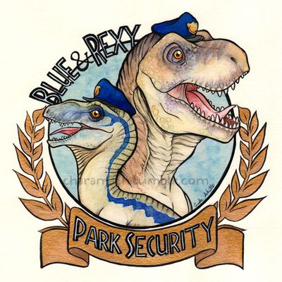 Blue and Rexy Park Security
unknown artist
Keywords: jurassic_world;dinosaur;theropod;raptor;deinonychus;tyrannosaurus_rex;trex;blue;female;feral;humor;non-adult