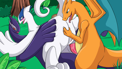 Lugia Double Time
art by bluepanda115
Keywords: anime;pokemon;dragon;avian;bird;charizard;lugia;shadow_lugia;male;female;anthro;M/F;threeway;penis;vagina;missionary;vaginal_penetration;spooge;bluepanda115