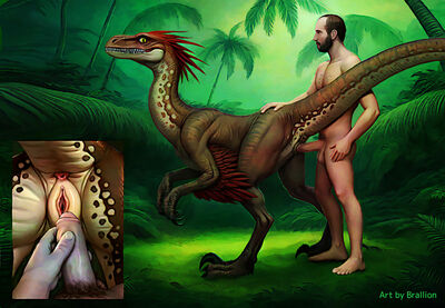 Raptor Sex
art by brallion
Keywords: beast;dinosaur;theropod;raptor;female;feral;human;man;male;M/F;penis;vagina;from_behind;vaginal_penetration;closeup;brallion