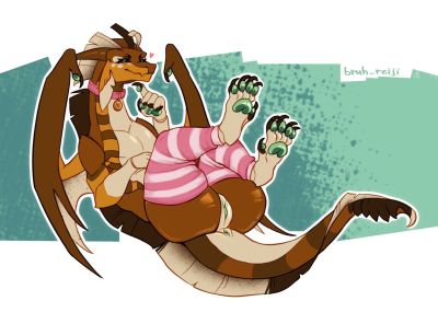 Sekhmet in Pink (Wings_of_Fire)
art by bruh_reiji
Keywords: wings_of_fire;nightwing;sandwing;hybrid;dragoness;female;feral;solo;vagina;presenting;bruh_reiji