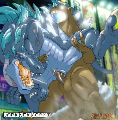 Zilla Wars
art by darknekogami
Keywords: godzilla;zilla;gojira;feral;male;female;M/F;penis;from_behind;vaginal_penetration;darknekogami