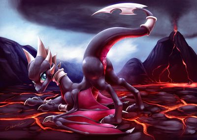 Cynder Presenting
art by caboni32
Keywords: videogame;spyro_the_dragon;cynder;dragoness;female;anthro;solo;vagina;presenting;caboni32