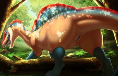 Spinosaurus Presenting
art by camychan
Keywords: dinosaur;theropod;spinosaurus;female;feral;solo;vagina;presenting;camychan