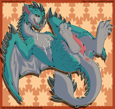 Larynkir the Rathalos
art by mrchocolate
Keywords: videogame;monster_hunter;dragon;wyvern;rathalos;male;feral;solo;penis;spooge;facial;mrchocolate