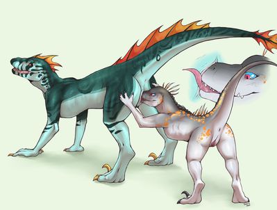 Pack Leader
art by canid-kaiba
Keywords: dinosaur;theropod;raptor;female;feral;lesbian;vagina;oral;closeup;vaginal_penetration;internal;spooge;canid-kaiba