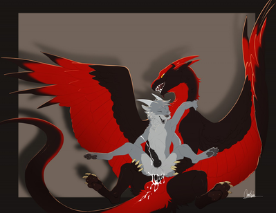 Dragon Rider
art by cannibalistic-tendencies
Keywords: dragon;furry;canine;hybrid;male;feral;anthro;M/M;penis;reverse_cowgirl;anal;ejaculation;orgasm;spooge;cannibalistic-tendencies