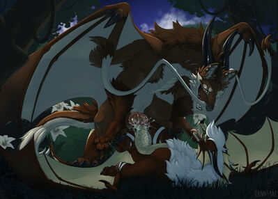 Evening Fill
art by cannibalistic-tendencies
Keywords: dragon;dragoness;wyvern;male;female;feral;M/F;penis;missionary;vaginal_penetration;spooge;cannibalistic-tendencies