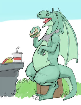 Burger Break
art by canson
Keywords: dragon;male;anthro;solo;non-adult;canson