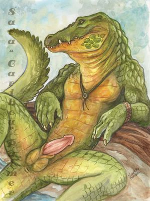 Billabong
art by caribou
Keywords: crocodilian;crocodile;male;anthro;solo;penis;caribou