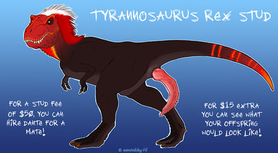 Tyrannosaurus rex Stud
art by carnivaldog
Keywords: dinosaur;theropod;tyrannosaurus_rex;trex;male;feral;solo;penis;carnivaldog
