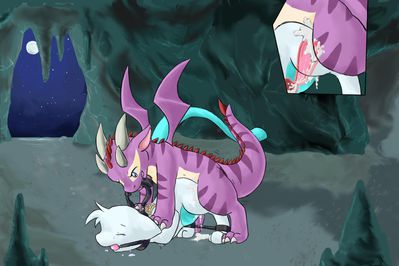 Cave Love
art by hatiimiga
Keywords: dragon;furry;feral;anthro;male;female;M/F;bondage;penis;from_behind;spooge;hatiimiga