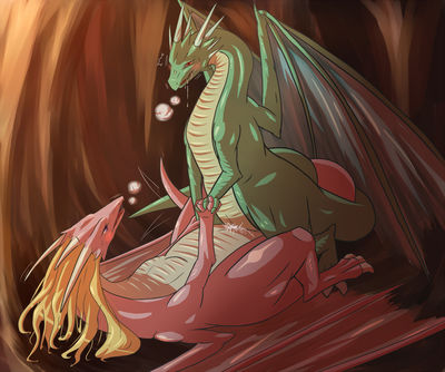 Cave Mating
art by nessysalmon 
Keywords: dragon;dragoness;male;female;feral;M/F;missionary;spooge;nessysalmon