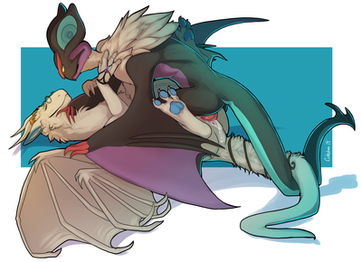 Noivern Breeding
art by celestina
Keywords: anime;pokemon;dragon;dragoness;wyvern;noivern;male;female;feral;M/F;penis;missionary;vaginal_penetration;spooge;celestina