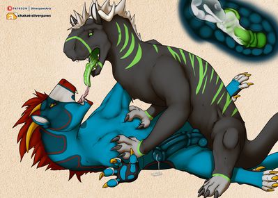 Felkins Mating
art by chakat-silverpaws
Keywords: dragon;felkin;male;feral;M/M;penis;missionary;anal;internal;spooge;chakat-silverpaws