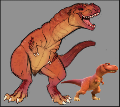 Ramsey
art by chakisuu
Keywords: cartoon;disney;the_good_dinosaur;dinosaur;theropod;tyrannosaurus_rex;trex;ramsey;female;anthro;feral;solo;non-adult;chakisuu