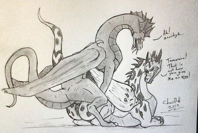 Temeraire Breeding Izkierk
art by charbold
Keywords: temeraire;izkierk;dragon;dragoness;male;female;feral;M/F;penis;vagina;from_behind;anal;humor;charbold