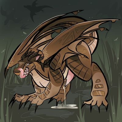 Clay (Wings_of_Fire)
art by cheesyrobocat
Keywords: wings_of_fire;mudwing;clay;dragon;male;feral;solo;penis;spooge;cheesyrobocat