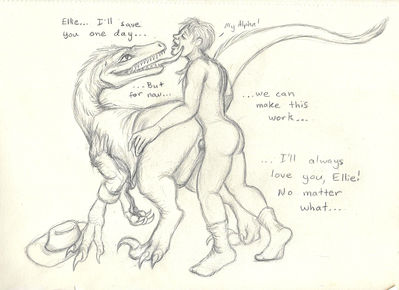 Ellie Raptor and Alan
art by chewtoy
Keywords: beast;jurassic_park;dinosaur;theropod;raptor;deinonychus;female;feral;ellie;alan;human;man;male;M/F;transformation;penis;from_behind;cloacal_penetration;chewtoy