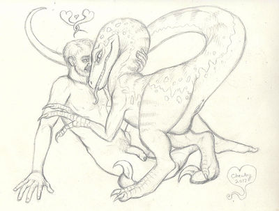 Mated Pair
art by chewtoy
Keywords: beast;dinosaur;theropod;raptor;deinonychus;female;feral;human;man;male;M/F;penis;vagina;suggestive;chewtoy