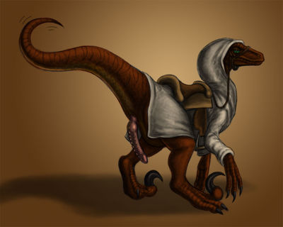 Raptor Saddled
art by chewtoy
Keywords: dinosaur;theropod;raptor;deinonychus;male;anthro;solo;penis;chewtoy