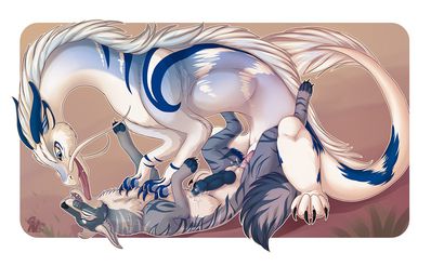 Dragon and Wolf Love
art by chimeranira
Keywords: eastern_dragon;dragon;furry;canine;wolf;male;feral;M/M;penis;missionary;anal;spooge;chimeranira