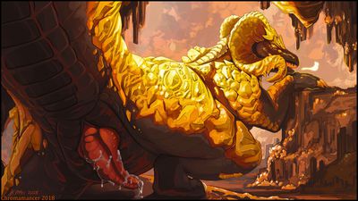Male Kulve_Taroth
art by chromamancer and krayxii
Keywords: videogame;monster_hunter;dragon;kulve_taroth;male;feral;solo;penis;spooge;chromamancer;krayxii