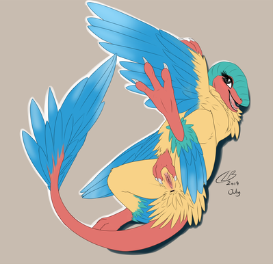 Archeops
art by clb.
Keywords: anime;pokemon;dinosaur;theropod;archeopteryx;archeops;female;anthro;solo;spread;vagina;clb.