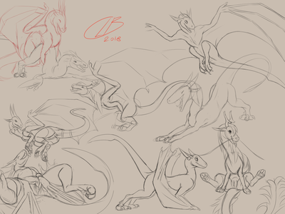 Dragon Sketches
art by clb.
Keywords: dragon;dragoness;wyvern;male;female;M/F;solo;penis;spread;from_behind;clb.