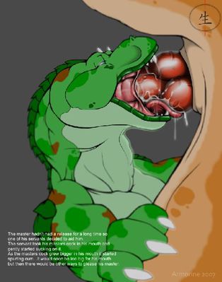 Closeup
art by armorine
Keywords: dinosaur;theropod;male;anthro;M/M;penis;oral;spooge;armorine