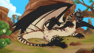 Filled Dragoness
art by cocodrops
Keywords: how_to_train_your_dragon;httyd;night_fury;dragoness;female;feral;solo;vagina;spooge;cocodrops