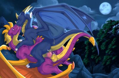 Moonlight Loving
art by cocodrops
Keywords: videogame;spyro_the_dragon;spyro;dragon;male;feral;M/M;penis;cowgirl;anal;spooge;cocodrops