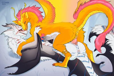 Docking
art by coinn8
Keywords: dragon;dragoness;wyvern;male;female;herm;feral;M/M;penis;missionary;docking;spooge;coinn8