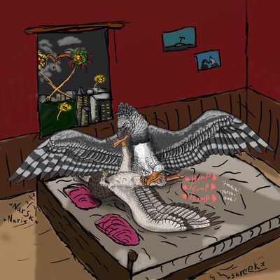 Birds In Bed
art by uppmap123
Keywords: avian;bird;eagle;osprey;feral;male;M/M;missionary;spooge;uppmap123