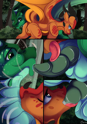 Turtle and Peril, page 1 (Wings_of_Fire)
art by conrie
Keywords: comic;wings_of_fire;skywing;seawing;turtle;peril;dragon;dragoness;male;female;feral;M/F;penis;vagina;presenting;oral;closeup;spooge;conrie