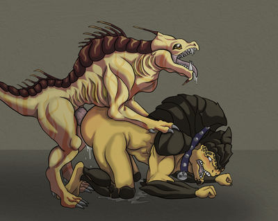 Breeding
art by contortionist
Keywords: videogame;mass_effect;varren;feral;krogan;anthro;male;M/M;penis;from_behind;anal;spooge;contortionist