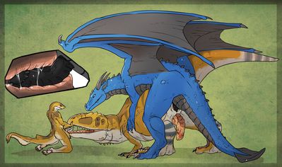 Syrazor and Carcharodontosaurus
art by convicted-clown
Keywords: dragon;syrazor;dinosaur;theropod;carcharodontosaurus;feral;shark;anthro;male;M/M;penis;threeway;spitroast;oral;from_behind;anal;internal;spooge;convicted-clown