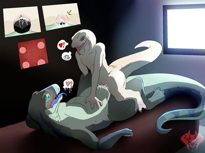 Komodo Sex
art by crazyeyes
Keywords: lizard;monitor_lizard;komodo_dragon;male;female;anthro;M/F;penis;cowgirl;vaginal_penetration;closeup;spooge;crazyeyes