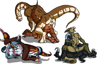 Dino Orgy
art by cmnsfw
Keywords: dinosaur;theropod;ceratopsid;hadrosaur;charonosaurus;diabloceratops;dilophosaurus;parasaurolophus;raptor;deinonychus;male;female;anthro;breasts;M/M;M/F;orgy;from_behind;spoons;reverse_cowgirl;penis;anal;vaginal_penetration;masturbation;cmnsfw