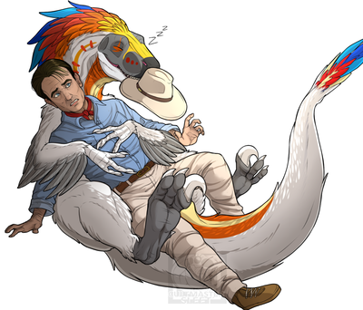 Raptor and Grant
art by cultmastersleet
Keywords: jurassic_park;dinosaur;theropod;raptor;deinonychus;feral;human;man;male;humor;non-adult;cultmastersleet