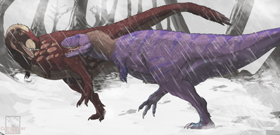 Rexes in the Snow
art by cultmastersleet
Keywords: dinosaur;theropod;tyrannosaurus_rex;trex;feral;non-adult;cultmastersleet