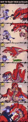 How To Train Your Rathalos
art by cyber-zai
Keywords: comic;videogame;monster_hunter;dragon;wyvern;rathalos;male;feral;anthro;humor;non-adult;cyber-zai