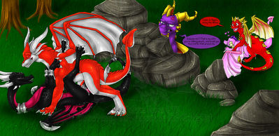Spyro Orgy
art by shalonesk
Keywords: videogame;spyro_the_dragon;spyro;cynder;flame;ember;dragon;dragoness;male;female;anthro;M/F;orgy;missionary;from_behind;penis;spooge;shalonesk